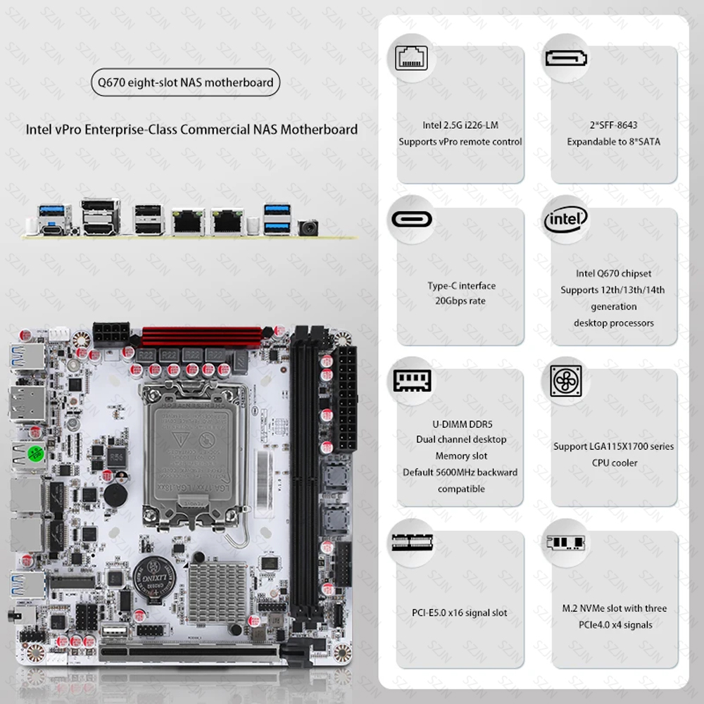 Q670 ITX NAS Motherboard Kit,  - Office Tech Products avis et prix